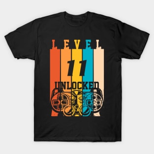 Level 11 Unlocked Video Game 11th Birthday Gamer Boys T-Shirt